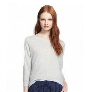 Vince Women linen 3/4 sleeve blue.